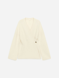 ARKET КАРДИГАН ИЗ СМЕСИ АЛЬПАКИ И ШЕРСТИ, ЭКРЮ