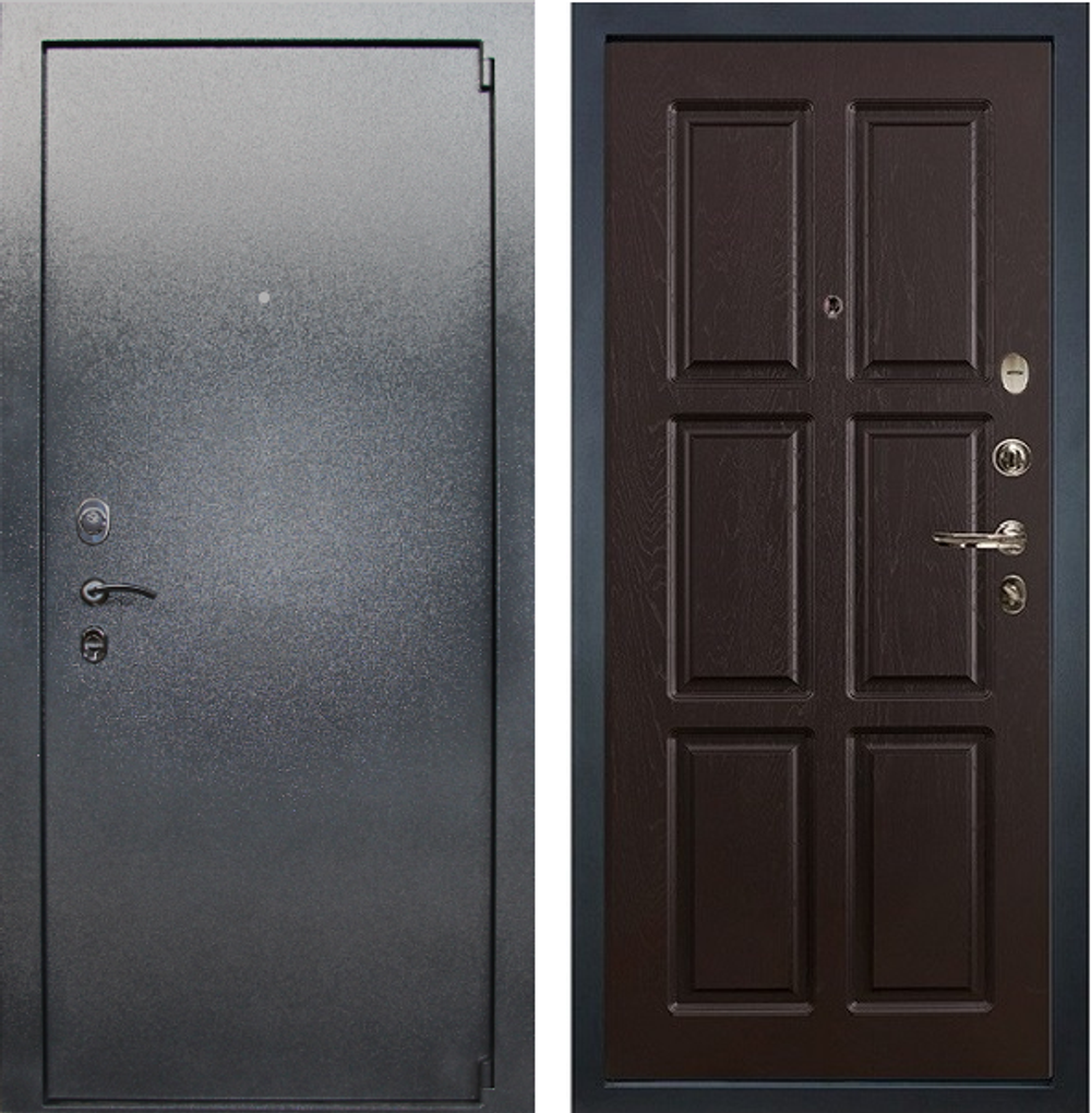 Входная металлическая дверь Лекс 3 БАРК Серый букле  №84 Ясень шоколад