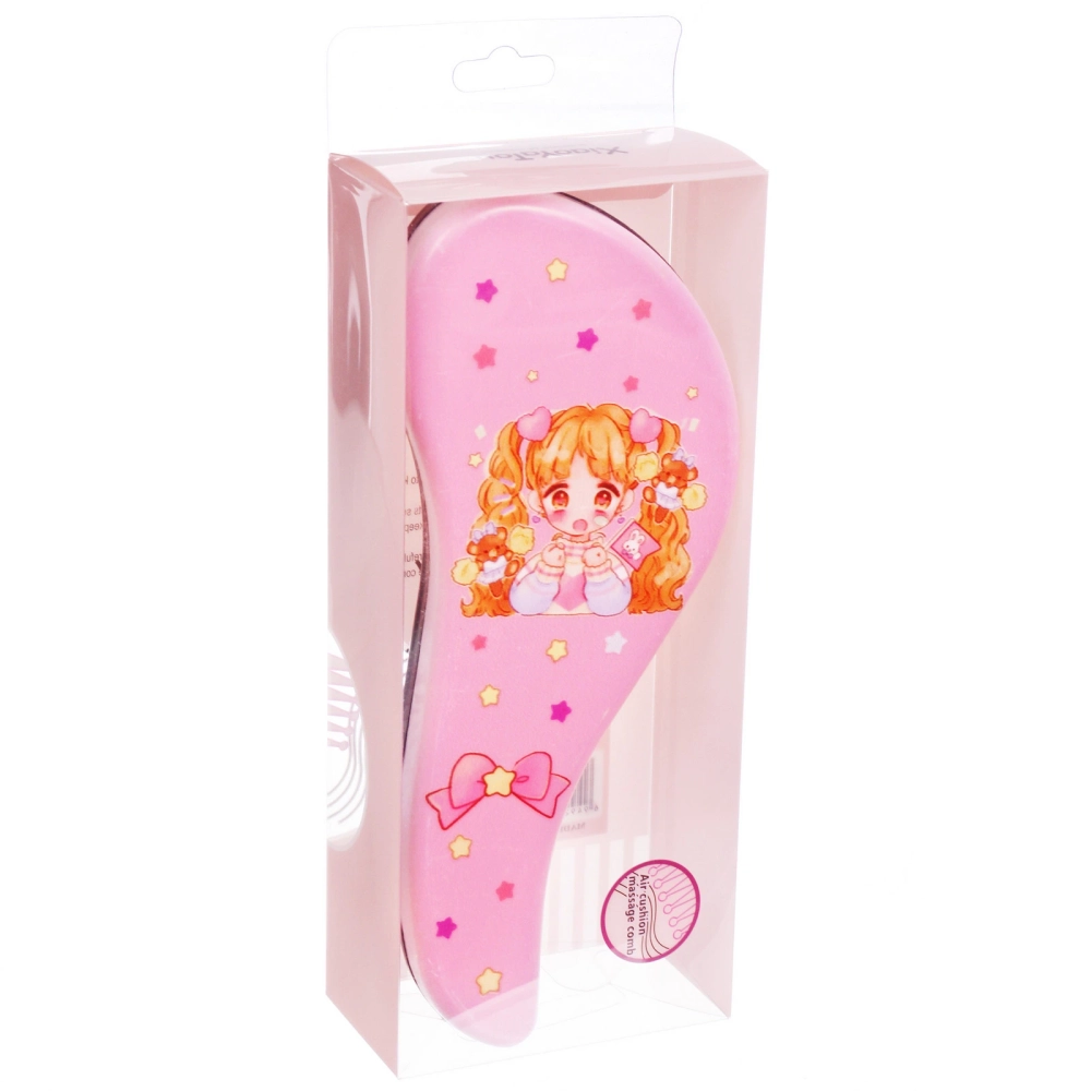 Расческа массажная компактная «АНИМЕШКИ», микс 4 дизайна, 18*7,5см (PVC коробка)