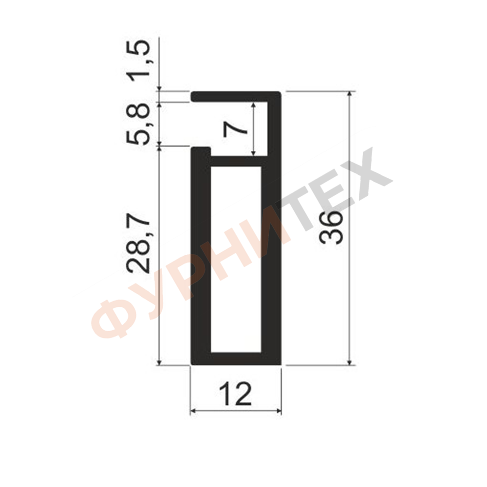 LT30 Профиль для световой полки 5м черный матовый A26