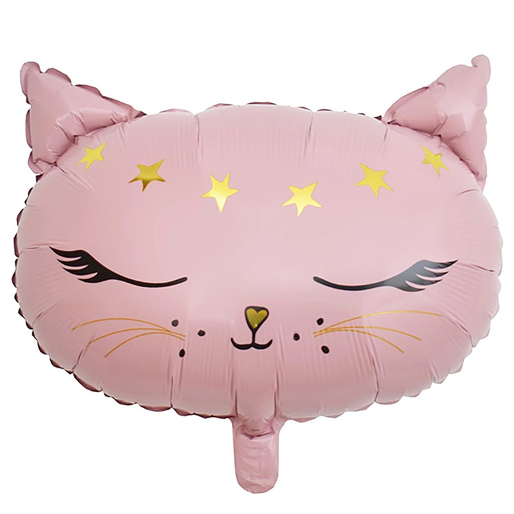 Шар Фольгированный Кошка голова розовая (Розовый)