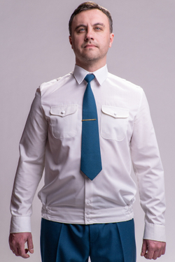 Рубашка МЧС мужская белая, длинный рукав