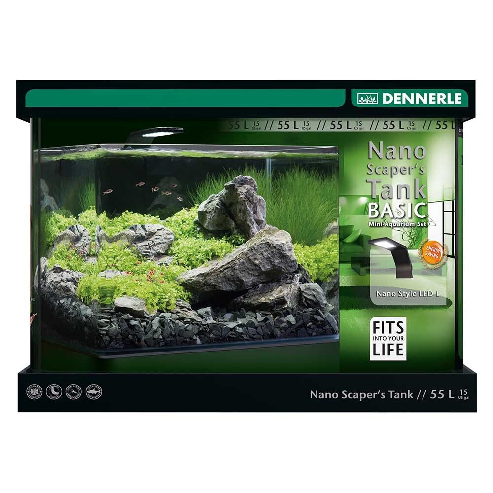 Dennerle Scaper&#39;s Tank 55 Basic Style Led - аквариум панорамный для акваскейпинга с комплектом 55 л