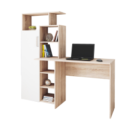 Стол компьютерный Квартет-7, дуб сонома/белый