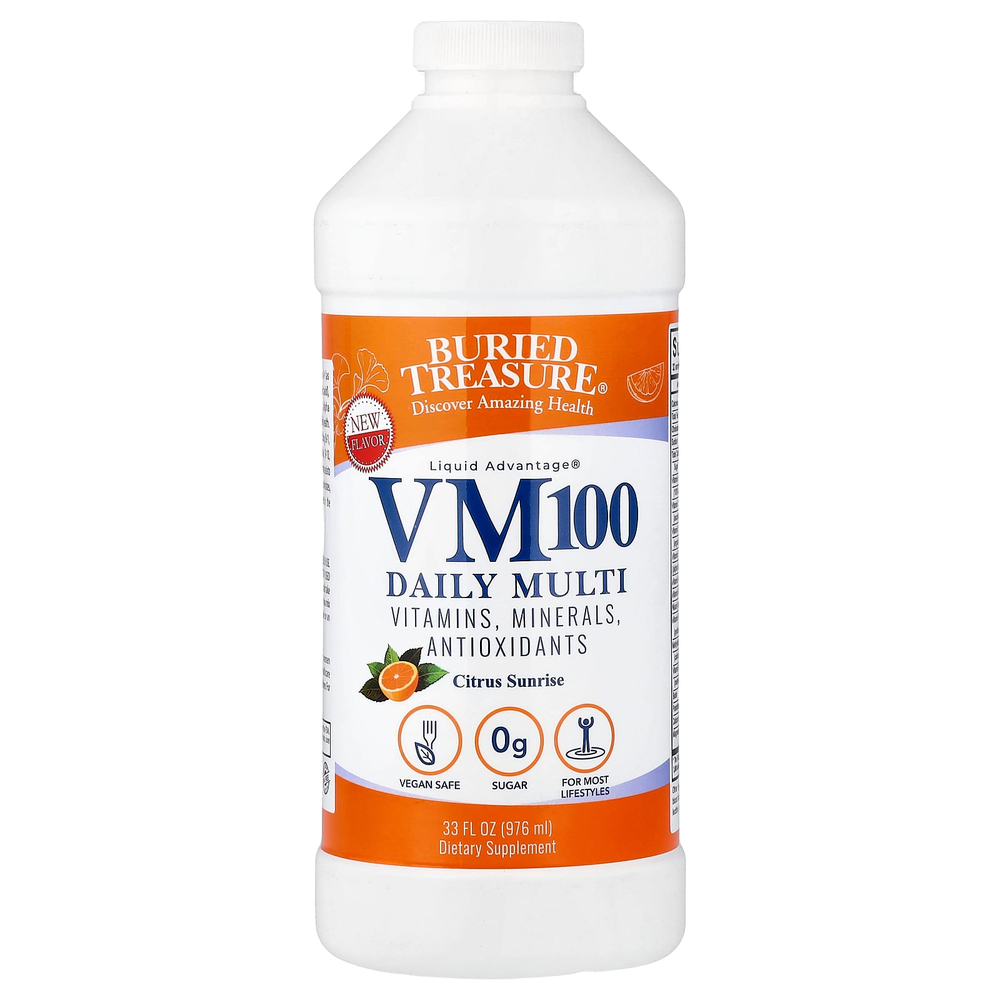 Buried Treasure, Liquid Advantage®, VM100, мультивитаминная добавка для ежедневного приема, цитрусовый, 976 мл (33 жидк. унции)
