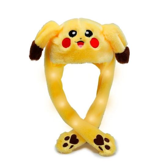 Шапка Пикачу с двигающимися ушами (светящаяся)