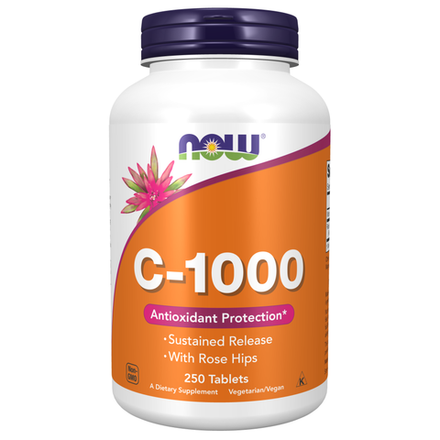 NOW Foods, Витамин C с замедленным высвобождением 1000 мг, C-1000 Sustained release, 250 таблеток