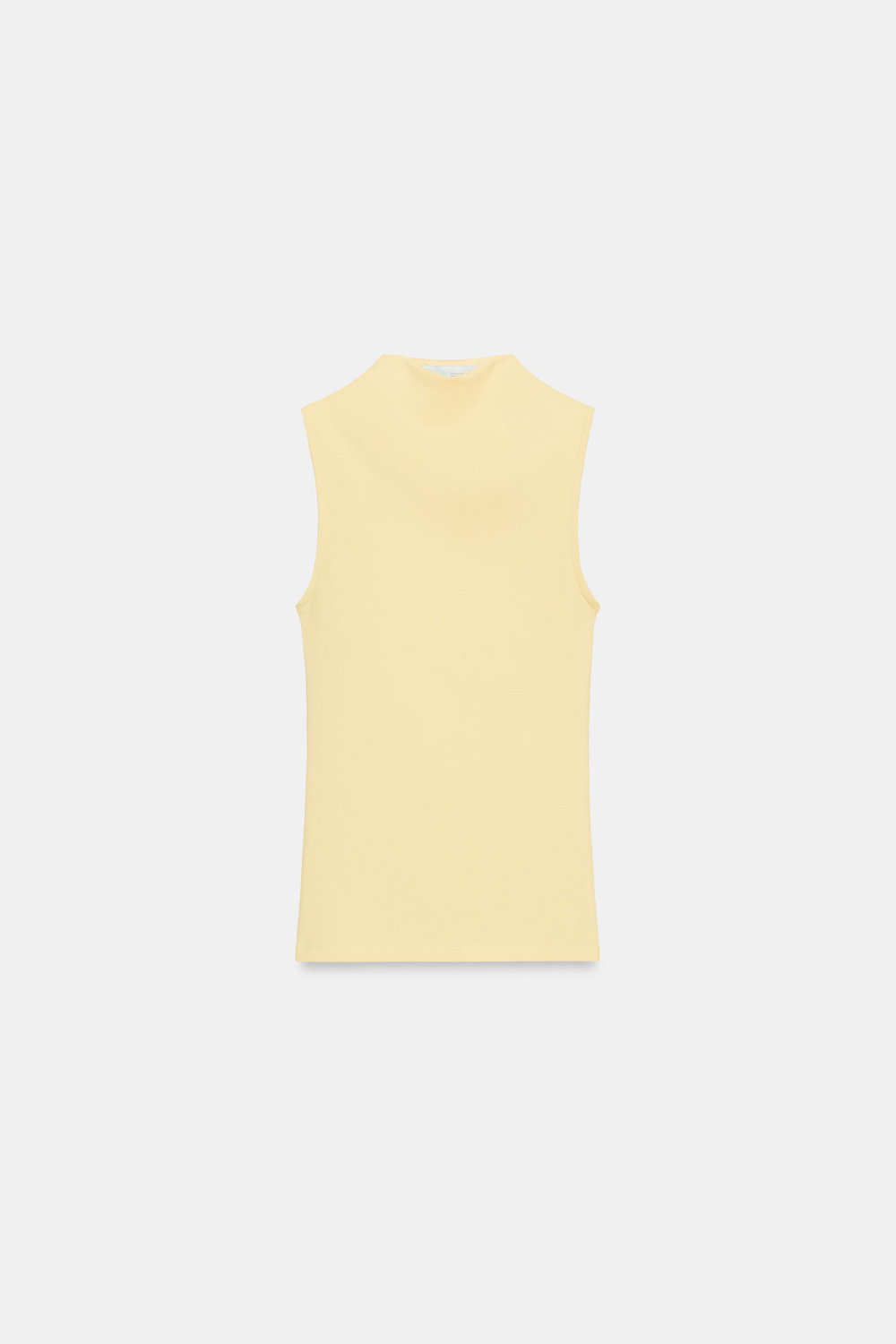 ZARA ТОП БЕЗ РУКАВОВ, СВЕТЛО-ЖЕЛТЫЙ