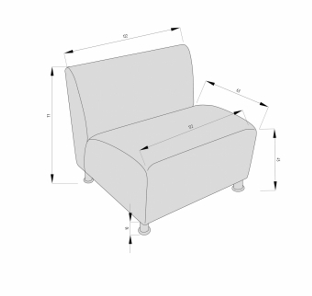 Секция Блюз двухместная