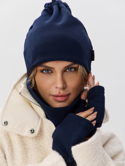 Шапка бини с начесом для хвоста, дред и кос