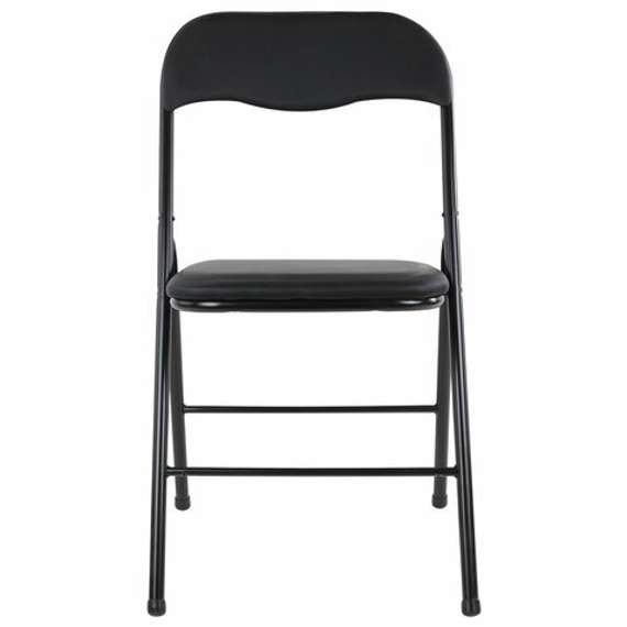 Стул складной BRABIX "Golf CF-007", черный каркас, кожзам черный