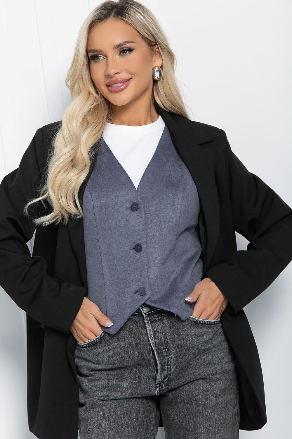 Жилет Силуэт (серый) Б11462 LT Collection