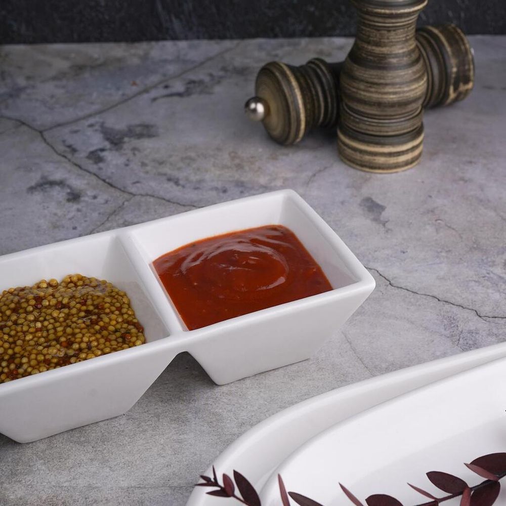 Менажница 23,5*8 см h4,6 см 3 отделения белая фарфор NEW P.L. Proff Cuisine [3]