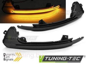 Повторители указателей поворота в зеркала для Audi A6 C7 (11-18) светодиодные динамические темные