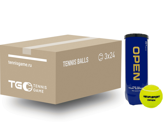 Мячи теннисные Neva Sport Open 3B (короб 72 мяча)