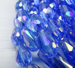 БК002ДС118 Хрустальные бусины-капли, цвет: св.-голубой AB прозрачный, размер 11х8 мм, кол-во: 15 шт.
