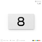 Табличка с номером 8 на дверь квартиры, для офиса, кабинета, аудитории, склада, белая 120х70 мм, Айдентика Технолоджи