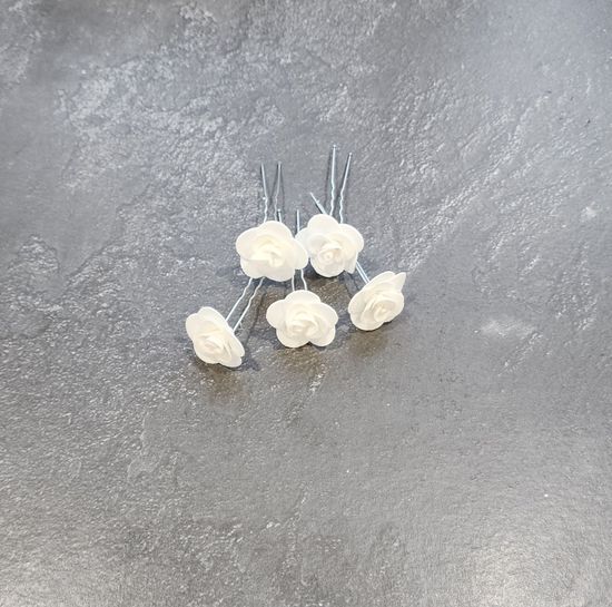 Набор шпилек "Розочки мини" латекс, 5 шт, белые