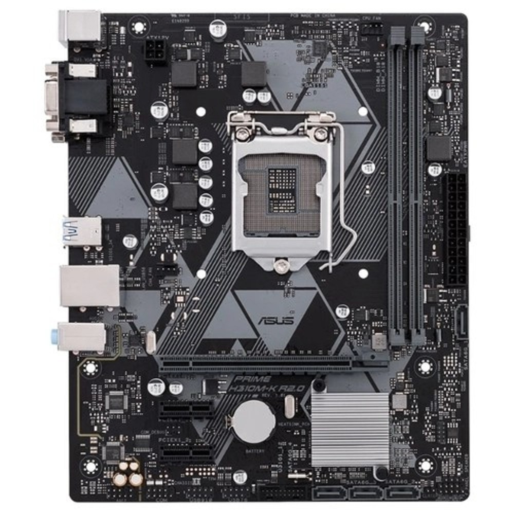 ASUS PRIME H310M-K R2.0 RTL (LGA1151, H310,  PCI-E Dsub+DVI GbLAN SATA MicroATX 2DDR4)