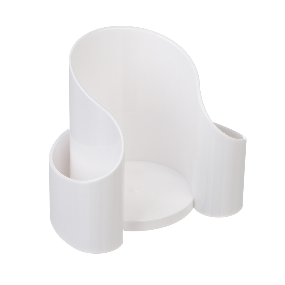 Органайзер для ватных дисков и палочек тм ЮНИLOOK, пластик,10,5х7,5х9 см, белый