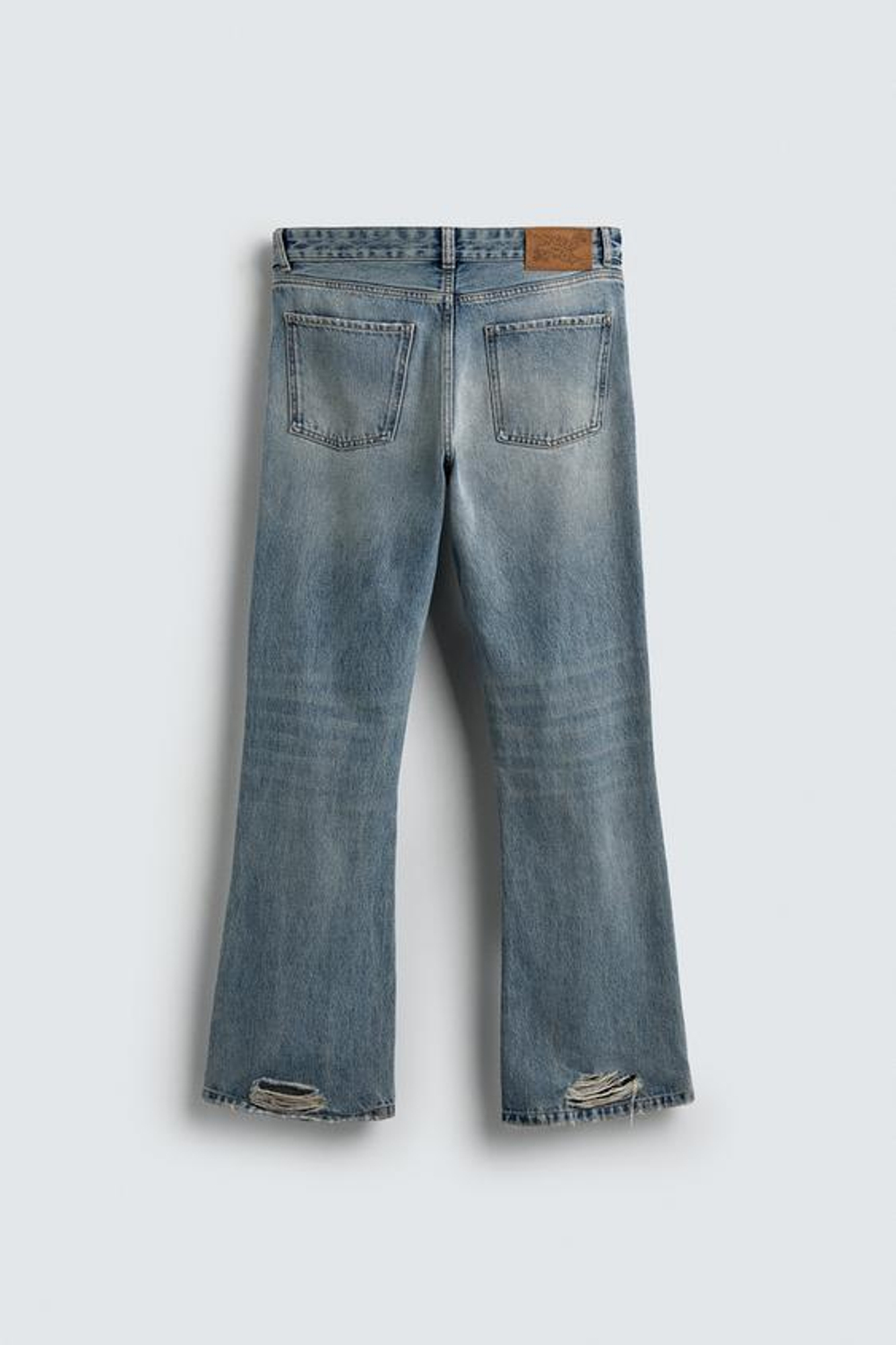 ZARA HARRY LAMBERT X DISNEY РАСКЛЕШЕННЫЕ ДЖИНСЫ С РАЗРЕЗАМИ, СИНИЙ