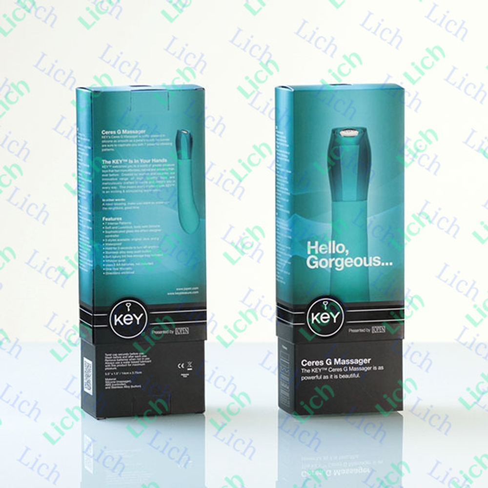 Голубой вибромассажер с изогнутой головкой Ceres G Spot