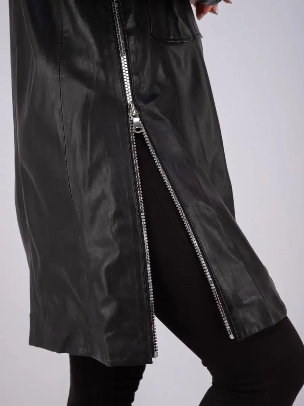 Плащ женский кожаный длинный Турция