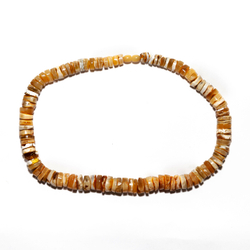Бусы из цельного натурального янтаря "Пейзажные диски", длина 52 см