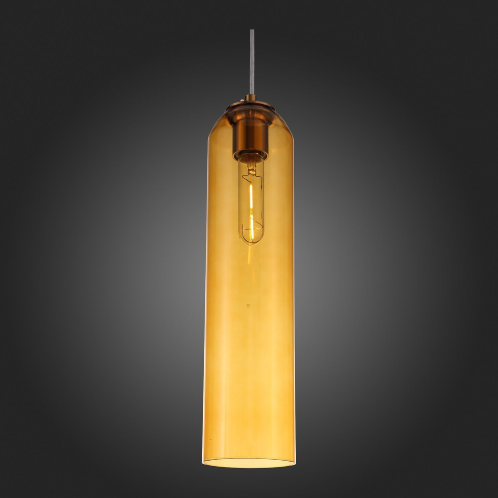 SL1145.393.01 Светильник подвесной ST-Luce Латунь/Янтарный E27 1*60W CALLANA