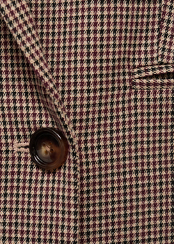 Двубортный блейзер в мелкую гусиную лапку