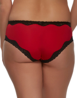 Трусы-хипстеры с контрастной кружевной отделкой (Размер: L) (Цвет: красный)
