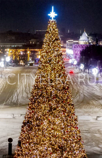 Ель уличная искусственная "Альпийская" ствольная светодинамическая