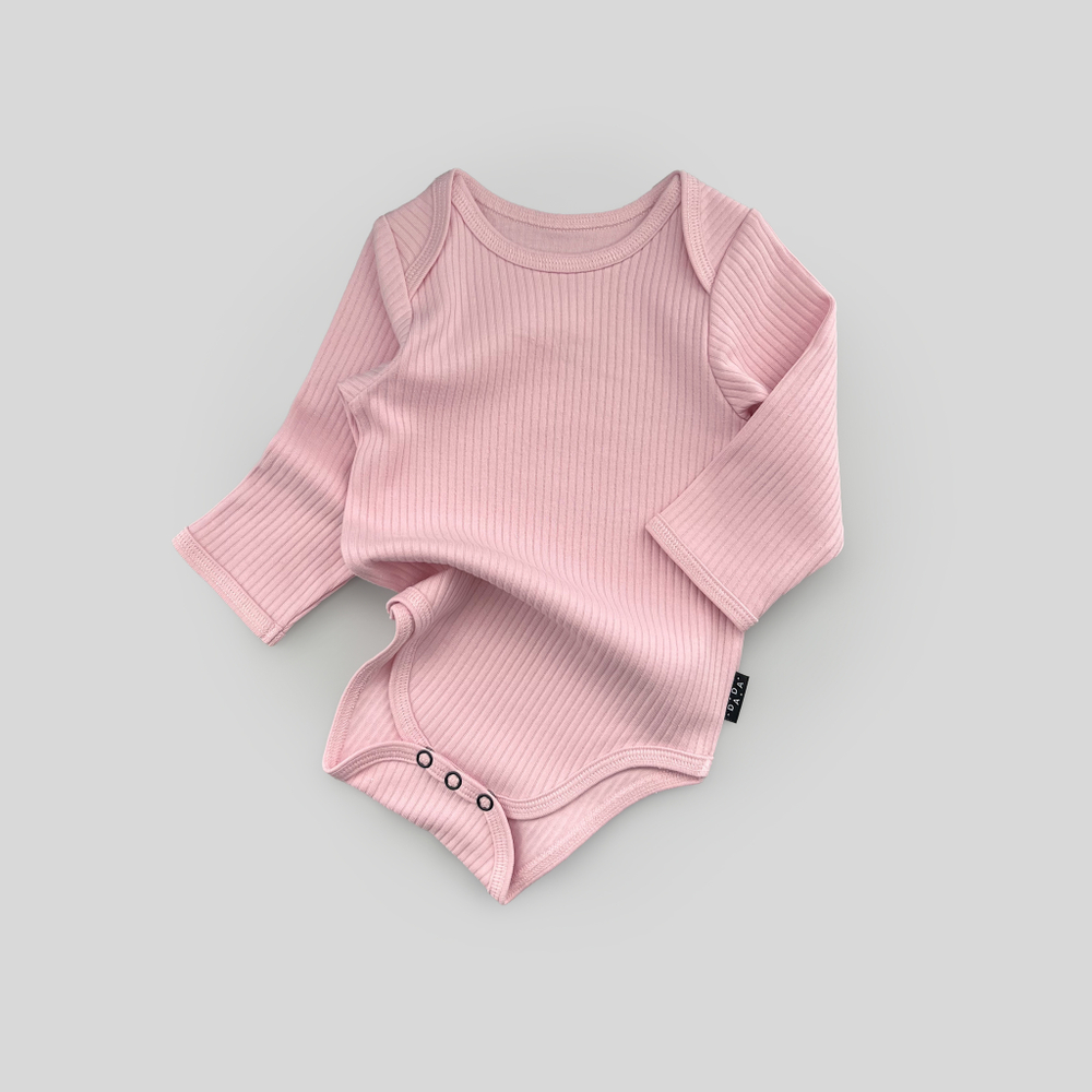 Боди с длинным рукавом (розовая лапша)