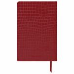 Ежедневник полудатированный А5 (148х218 мм) BRAUBERG "Alligator", под кожу, 192 л., красный, 124987