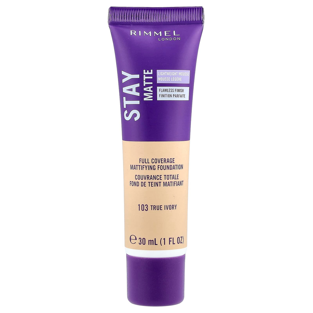 Rimmel London, Жидкий тональный мусс Stay Matte, оттенок 103 слоновая кость, 30 мл
