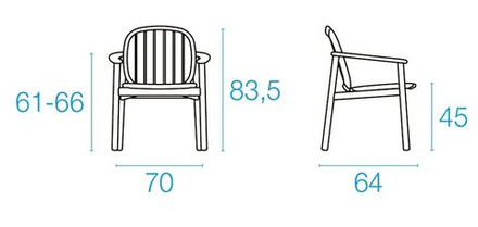 Кресло деревянное EMU Twins, коричневый, натуральный