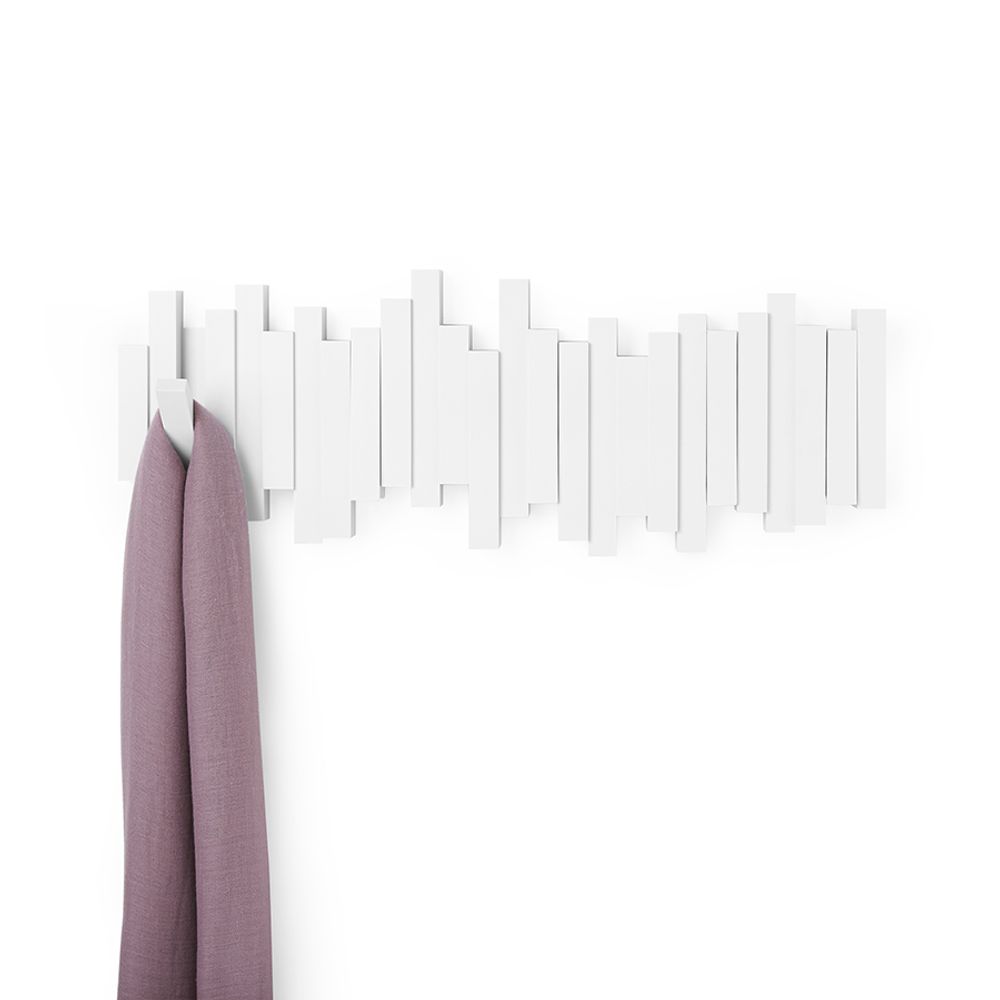 Вешалка настенная Sticks, 49,3 см, белая, 5 крючков