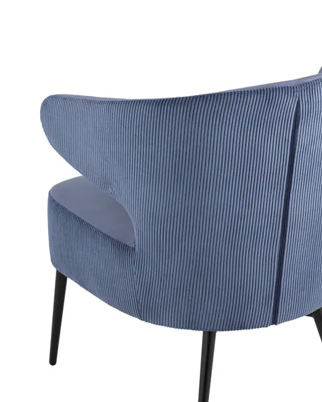 Лаунж-кресло Royal Stripes велюр синий