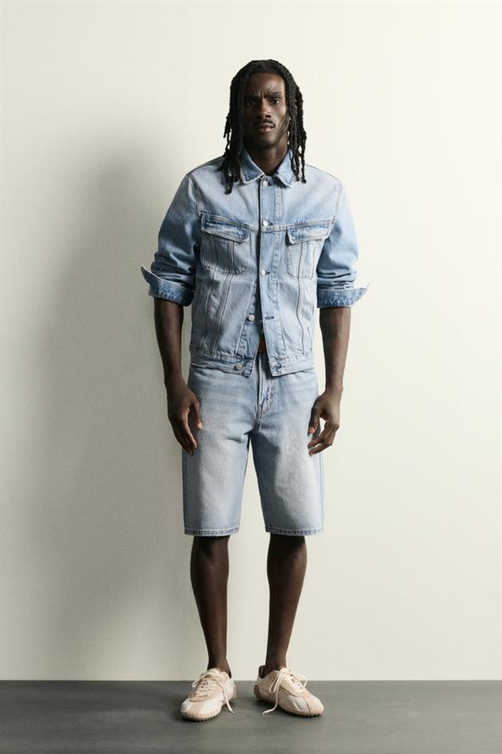 ZARA ДЖИНСОВЫЕ ШОРТЫ LOOSE FIT, ВЫЦВЕТШИЙ СИНИЙ