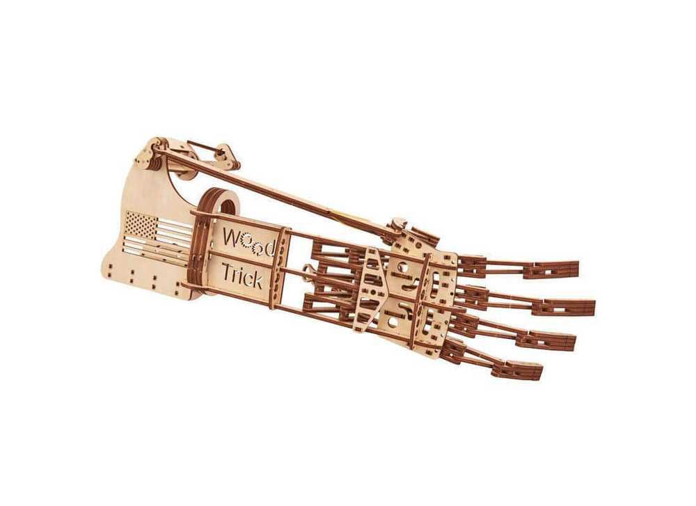 Механическая Рука Wood Trick - деревянный конструктор, сборная механическая модель, 3D пазл