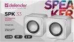 Компьютерная акустика Defender SPK-33 2*2.5Вт белый USB