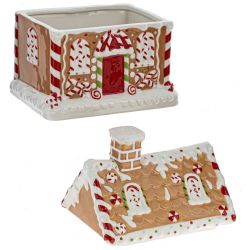 GAEM Конфетница "Пряничный домик", 1500 мл, L18 W13 H22 см