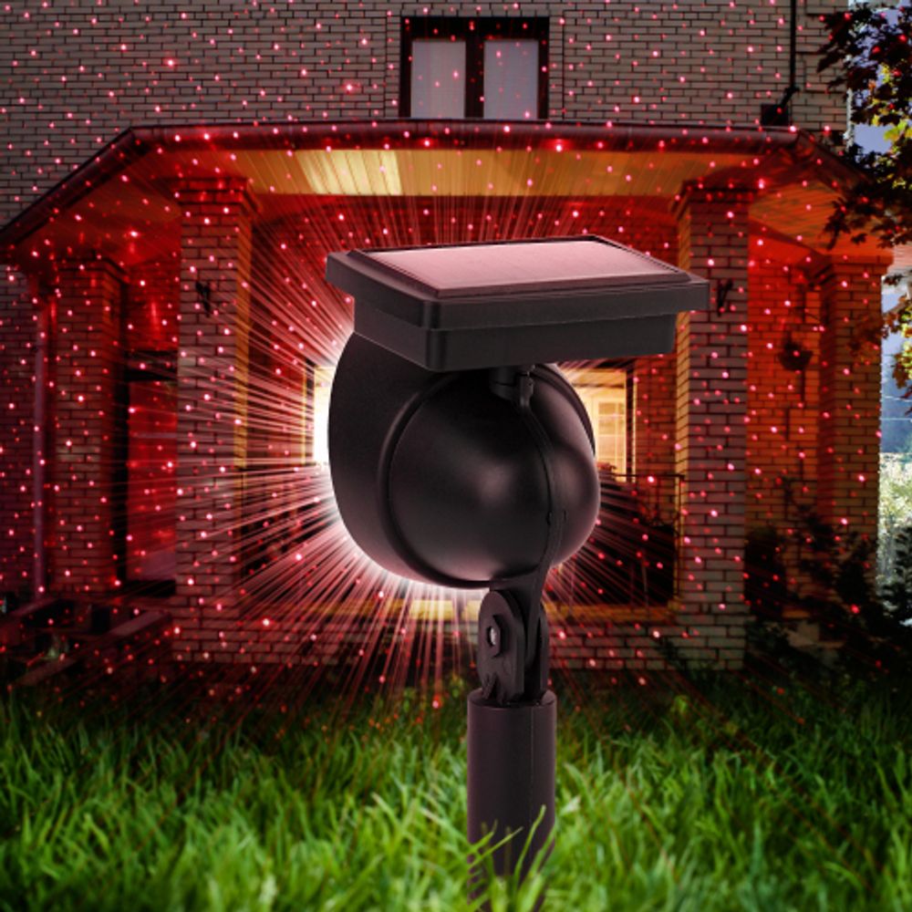 Уличный проектор ЭРА ERAPR024-01 на солнечной батарее пластик 34 см | Садовые декоративные светильники