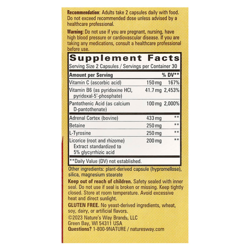 Nature's Way, Fatigued to Fantastic!, Adrenal Stress End, 60 капсул