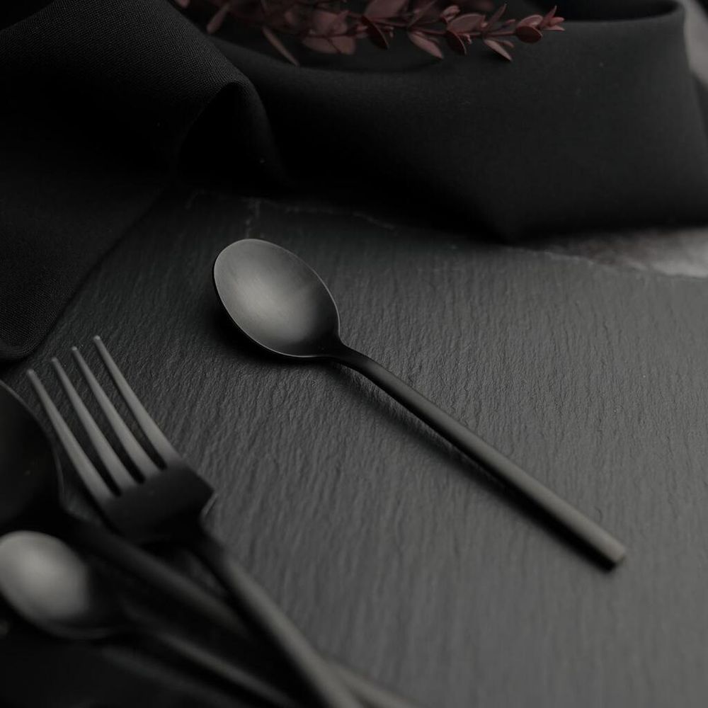 Вилка столовая 19 см матовая черный цвет   PVD P.L. - Davinci [12]