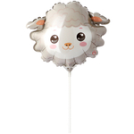 Шар Фольгированный Голова Овечки (Белый)