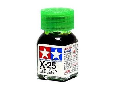 X-25 Краска Tamiya Прозрачно-зеленая (Clear Green), эмаль 10мл