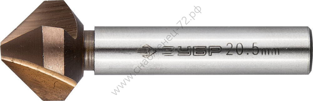 ЗУБР КОБАЛЬТ, 20.5x63 мм, для раззенковки М10, кобальтовое покрытие, Конусный зенкер, Профессионал (29732-10)