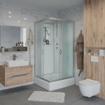 Душевая кабина Niagara Classic 330844QBKT 100x80 стекло матовое/профиль серебро