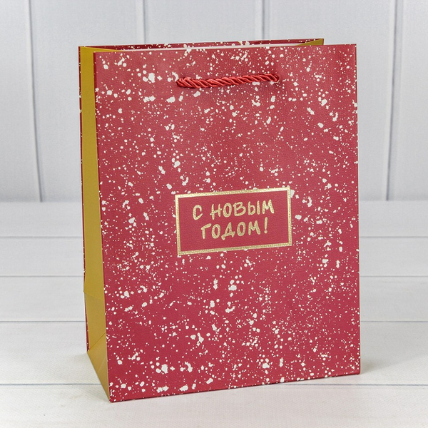 
          Пакет подарочный 18 х 23 х 10 см "Новый год" (Красный)